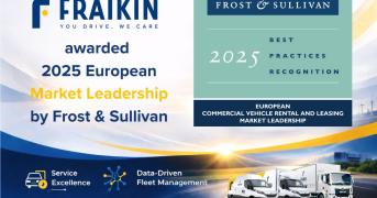 Frost & Sullivan ha reconocido a Fraikin con el Best Practices Recognition 2025 al Liderazgo del Mercado Europeo en el sector de alquiler y leasing de vehículos industriales.
